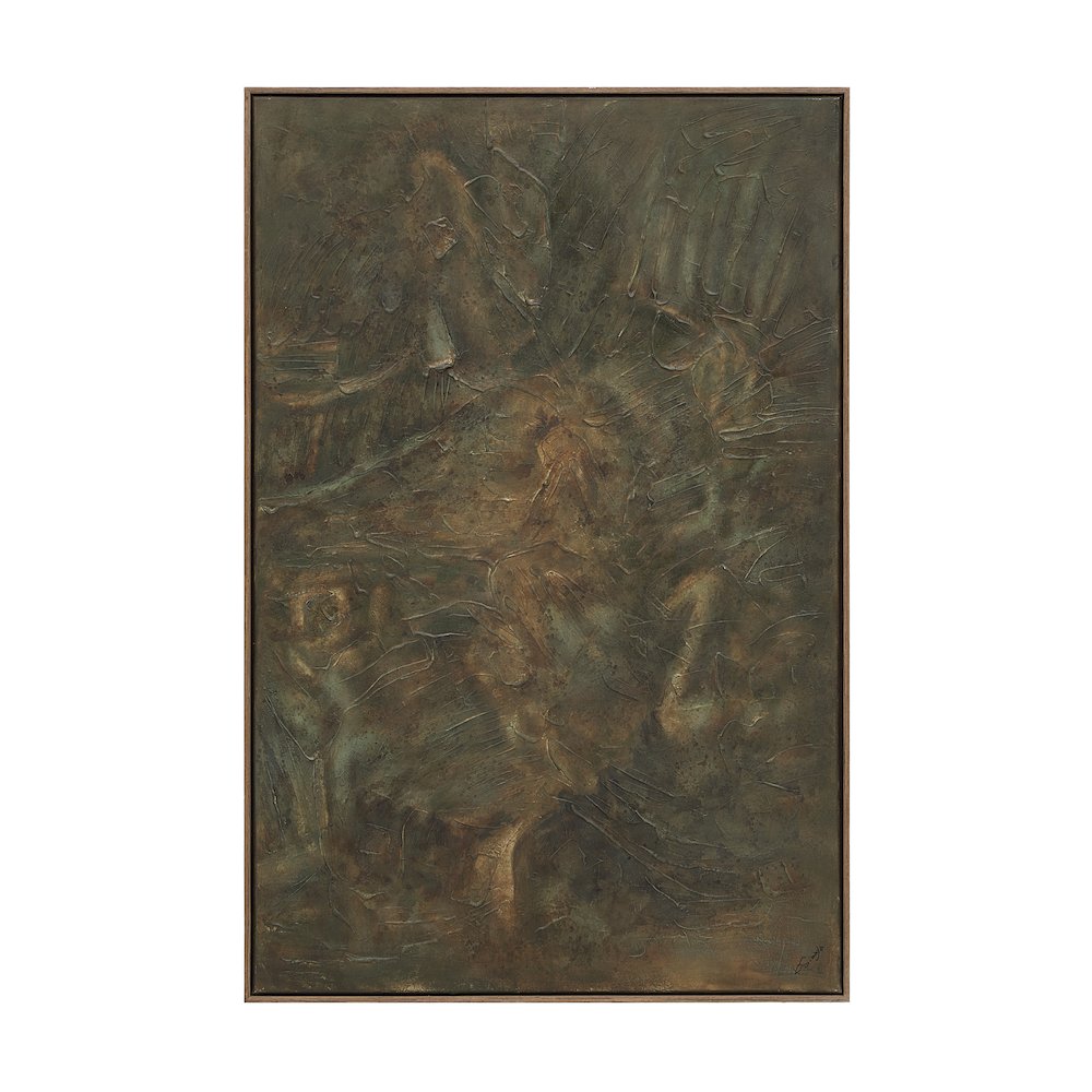 Beatrix 40" Wide Canvas Art with Wood Frame, Dark Oak. Picture 1