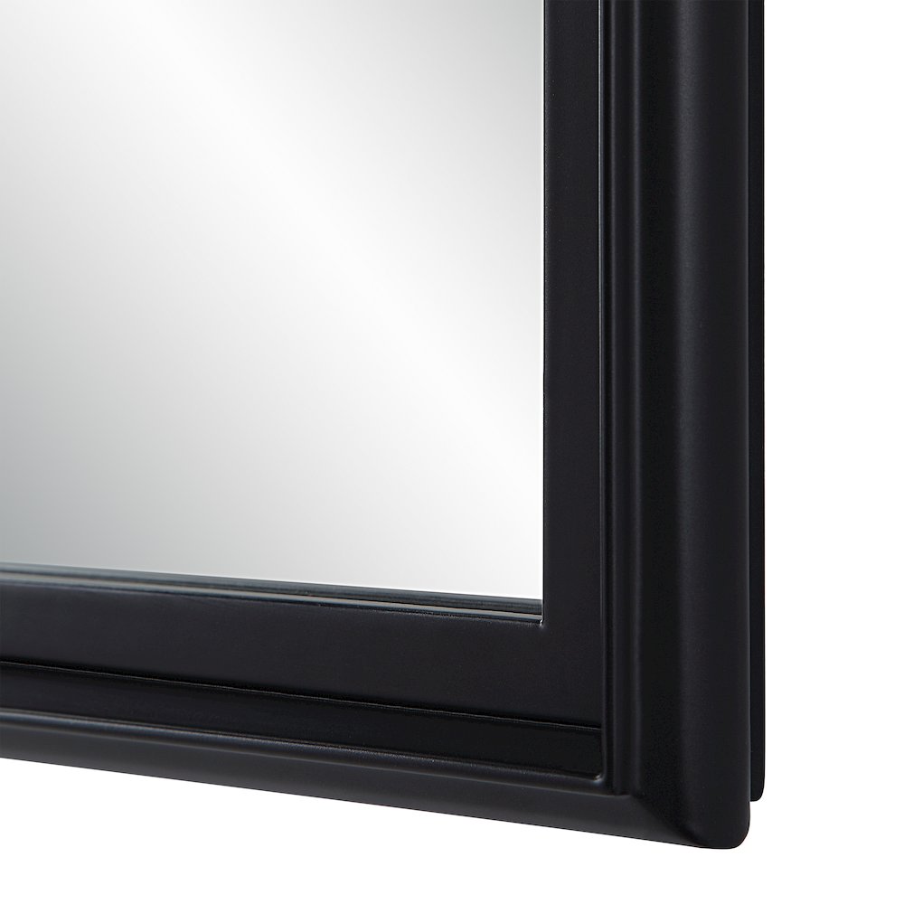 Lausanne 36" Tall Rectangular Mirror, Matte Black. Picture 5