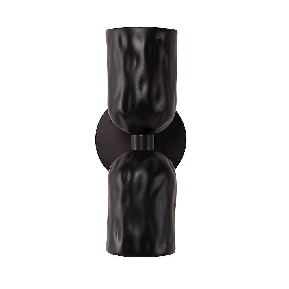 Alessia 11.2" Powder Coated Matte Black 2-Light Wall Sconce. Picture 3