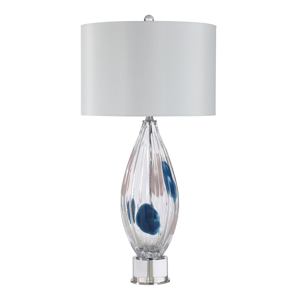 Luxor 30.0" Height Table Lamps, Clear And Blue. Picture 1