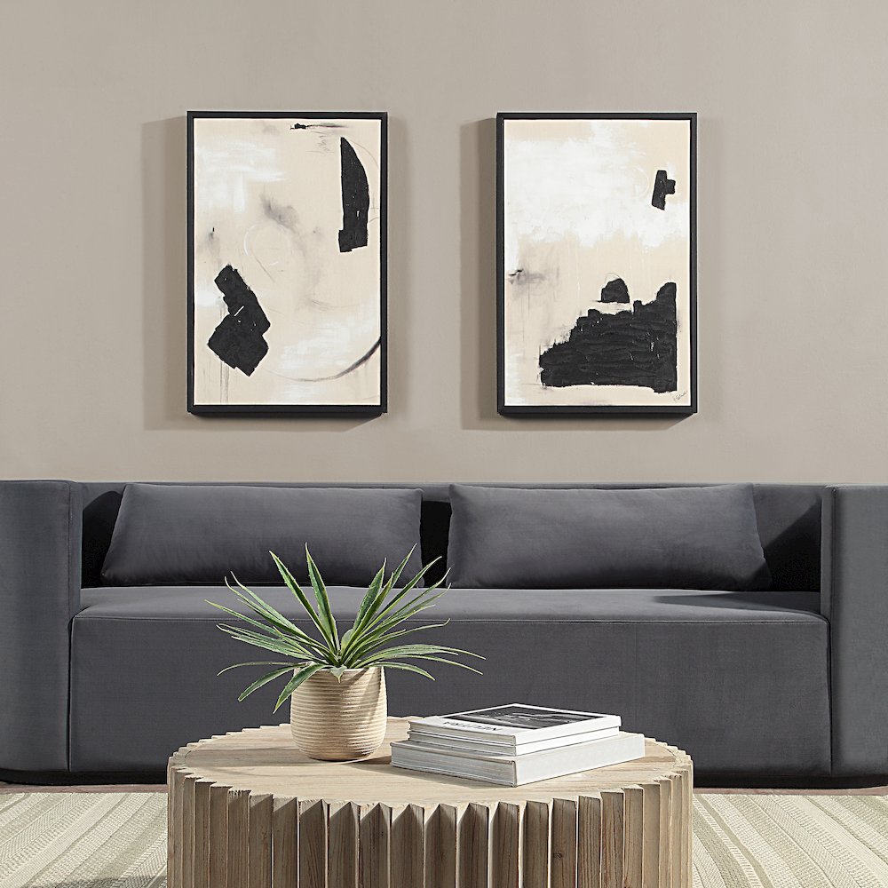 Asia 24" Wide Canvas Art With Wood Frame, Painted Black. Picture 2