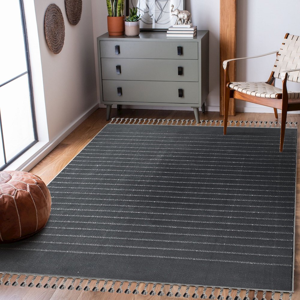 AMBROSE CHARCOAL/ GREY 10 x 13 Indoor Rug. Picture 8