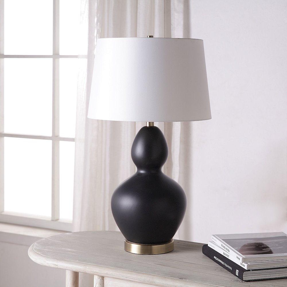 Kamilia 26.75" Length Table Lamp- Set of two, Matte Black. Picture 2