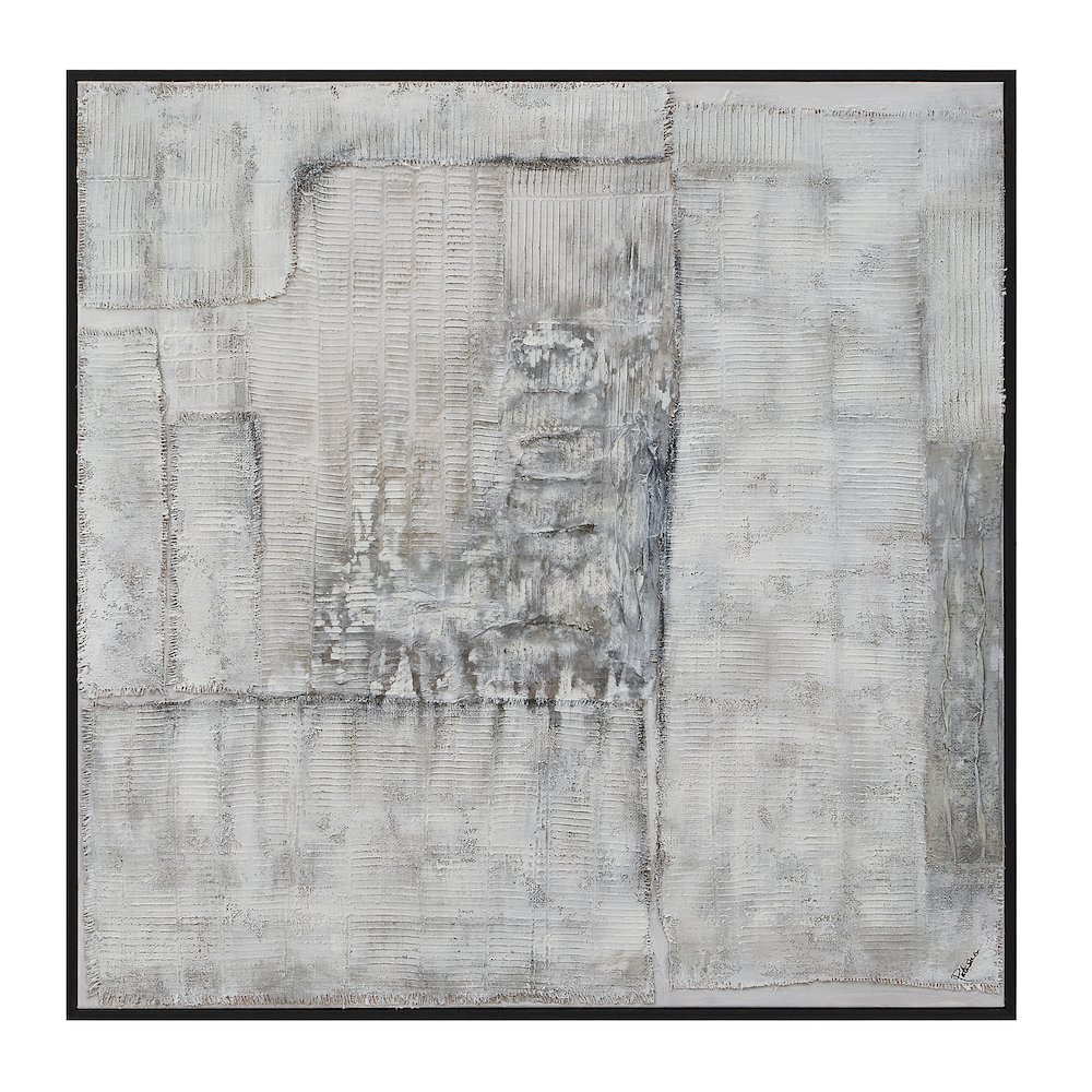 Zariah 45" Wide Canvas Art with Wood Frame, Charcoal. Picture 1