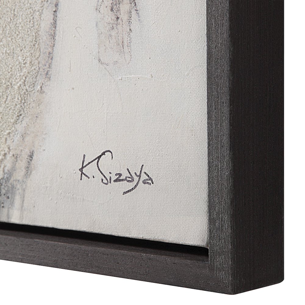Shah 60" Wide Canvas Art With Wood Frame, Dark Grey. Picture 6