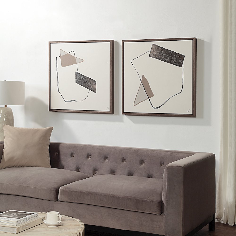 Lacadie 30.1" Wide Canvas Art With Wood Frame, Dark Brown. Picture 2