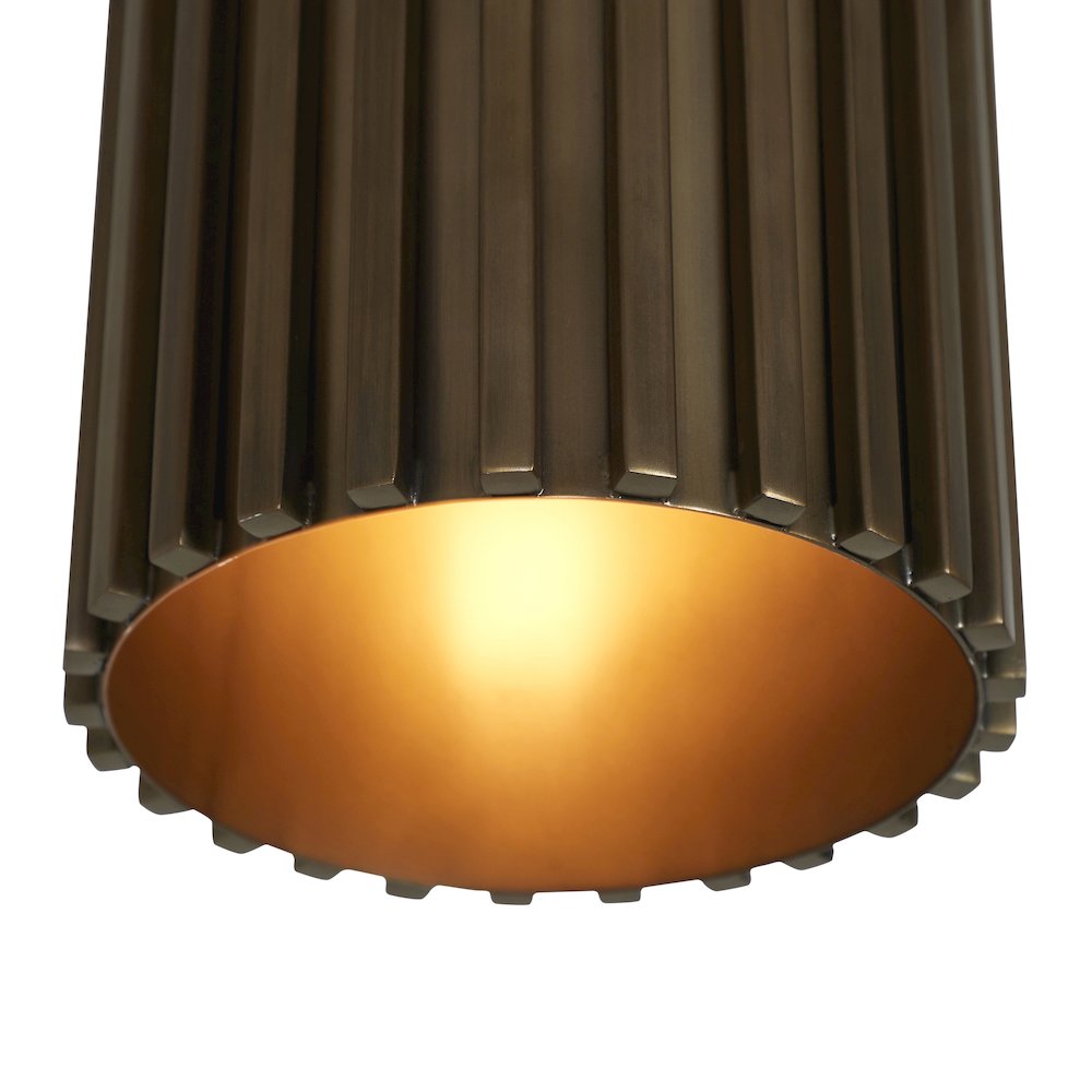 Fenice 7" 1-Light Flush Mount, Dark Antique Brushed Brass. Picture 5