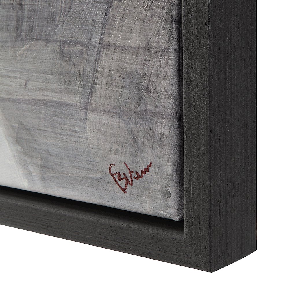 Elliott 60" Wide Canvas Art With Wood Frame, Charcoal Black. Picture 6