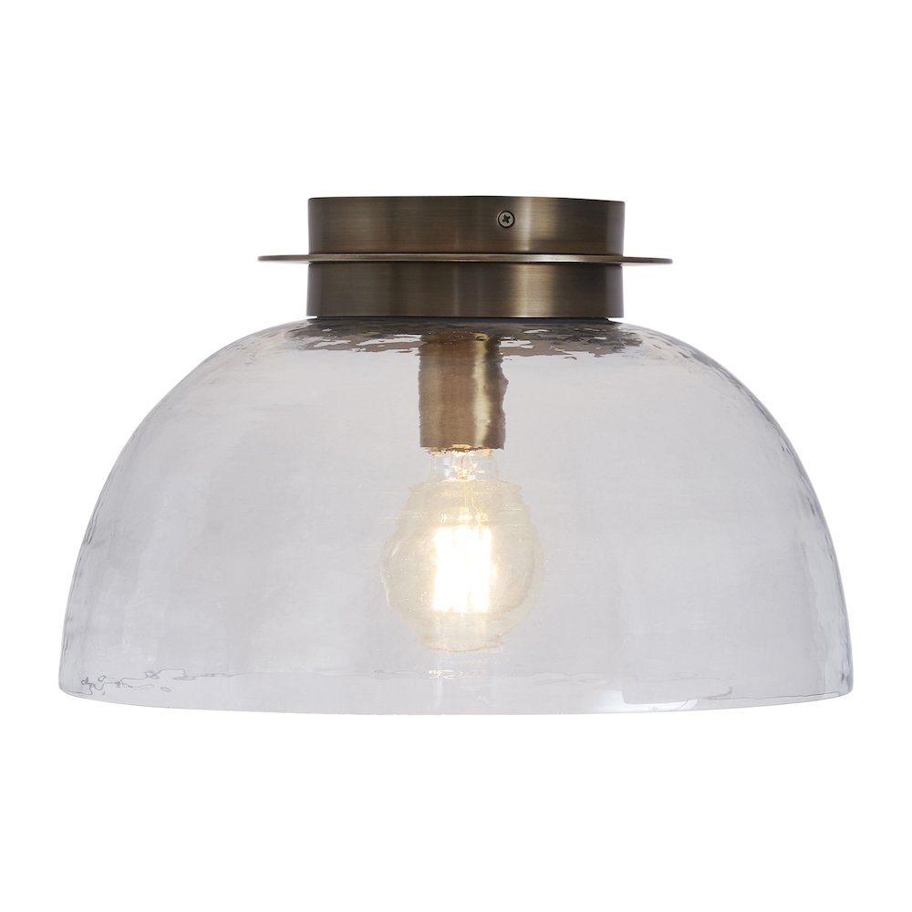 Liliane 15" 1-Light Flush Mount, Clear Hammered Glass. Picture 2