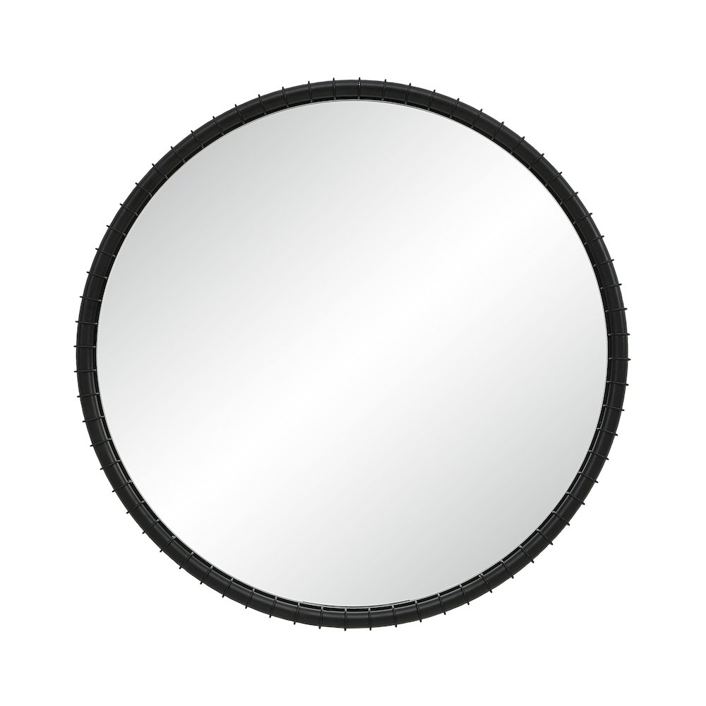 Timo 40.5" H x 40.5" W Wall Mirror, Matte Black. Picture 1