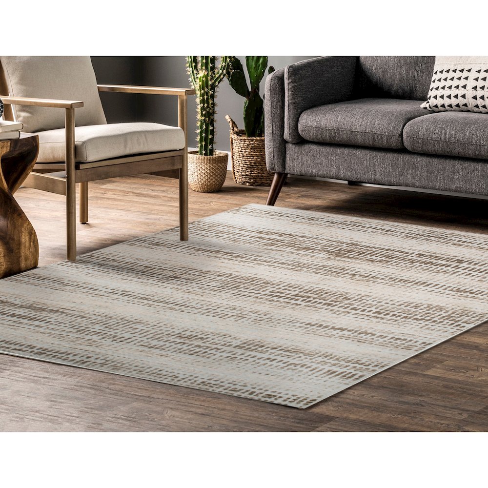 ARIELLA Cream/Brown 10 x 13 Indoor Rug. Picture 7