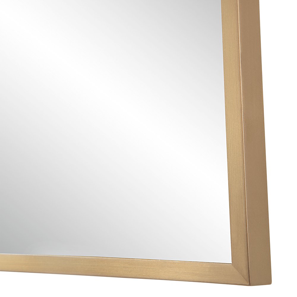 Ariadne 42" Tall Rectangular Mirror, Burnished Brass. Picture 5