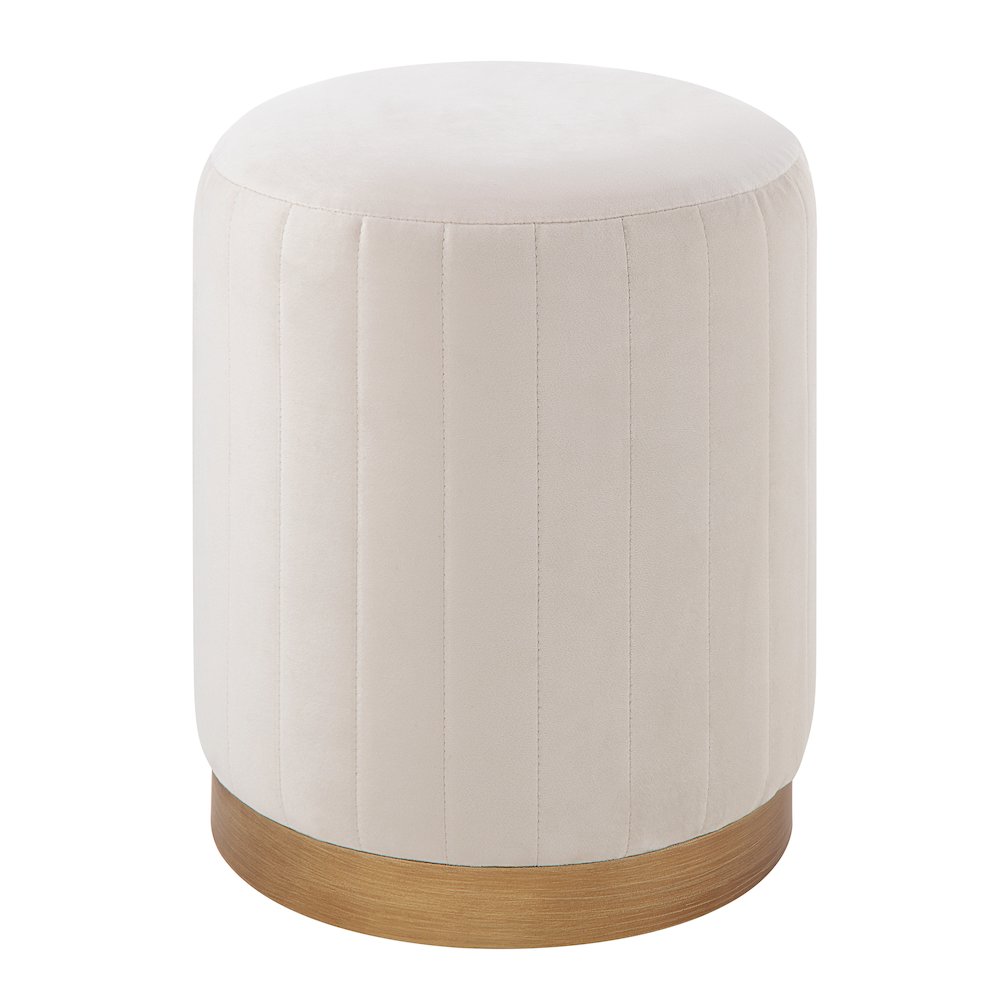 Baylor Ottoman In Cream Color. Picture 3