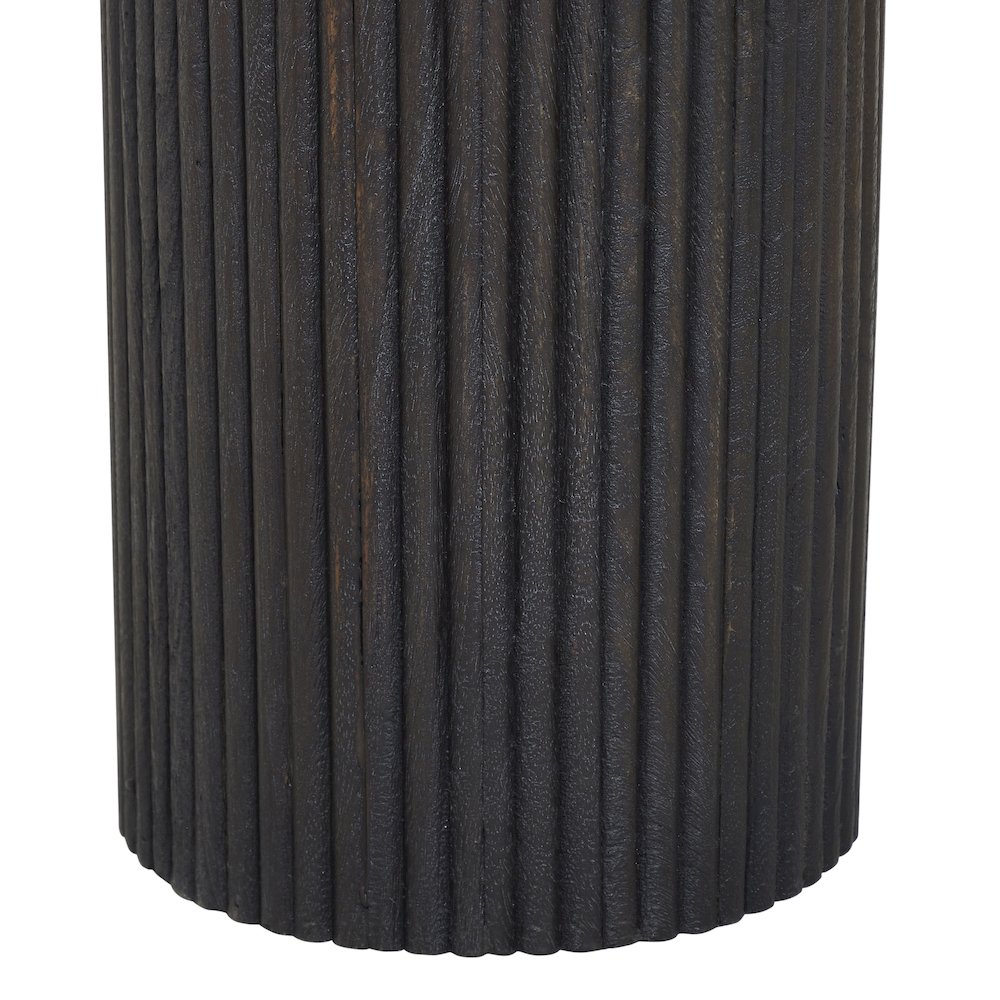Alessio Indoor Breccia Marble Side Table, Walnut. Picture 6