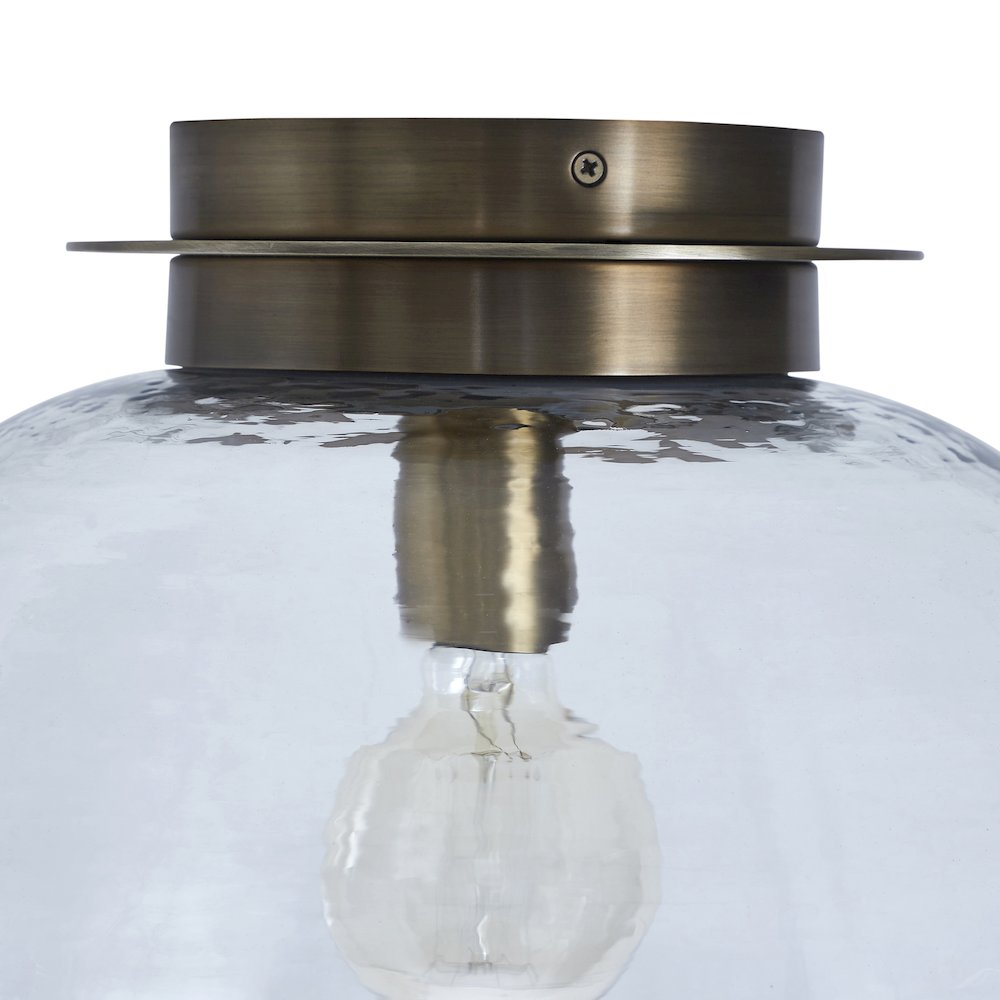 Liliane 15" 1-Light Flush Mount, Clear Hammered Glass. Picture 3