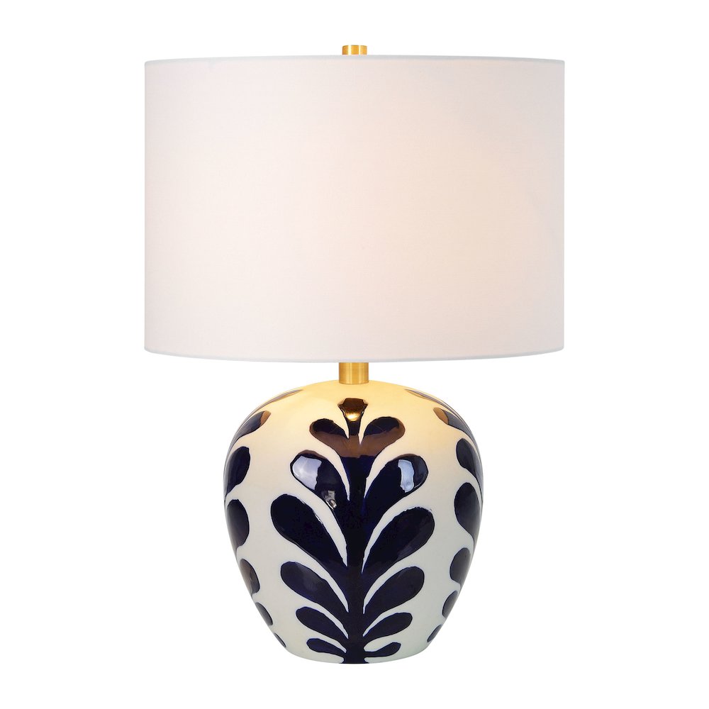 Darina 19.25" Length Table Lamp, Off-White and Navy. Picture 5