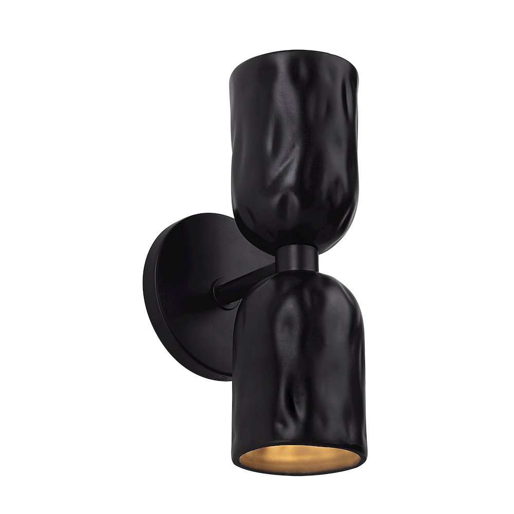 Alessia 11.2" Powder Coated Matte Black 2-Light Wall Sconce. Picture 5