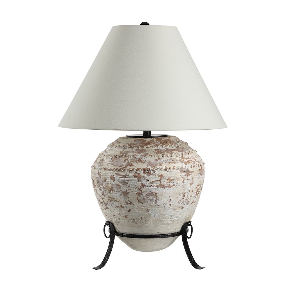 Silis 29.5" Height Table Lamps, Textured Ceramic (Off White And Brown). Picture 8