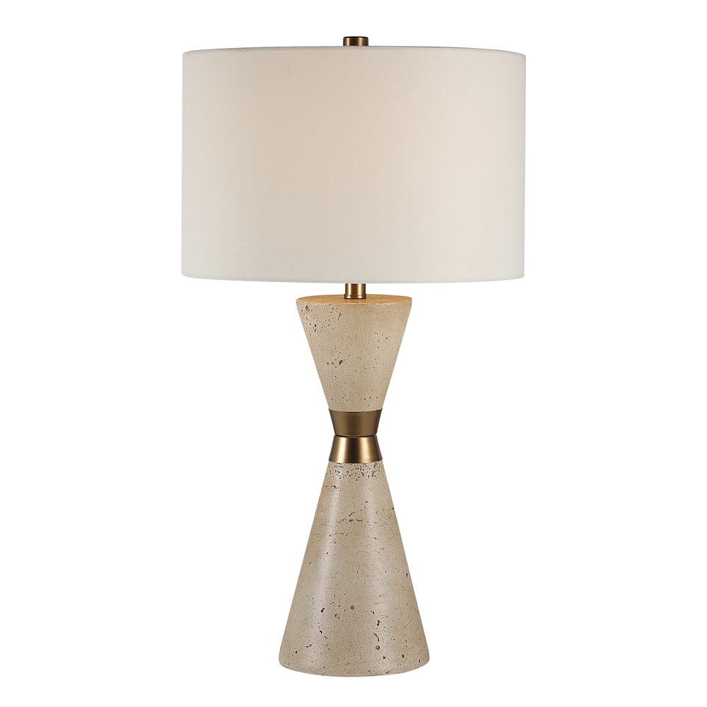 Veza 28.75" Height Table Lamps, Faux Beige Travertine. Picture 4