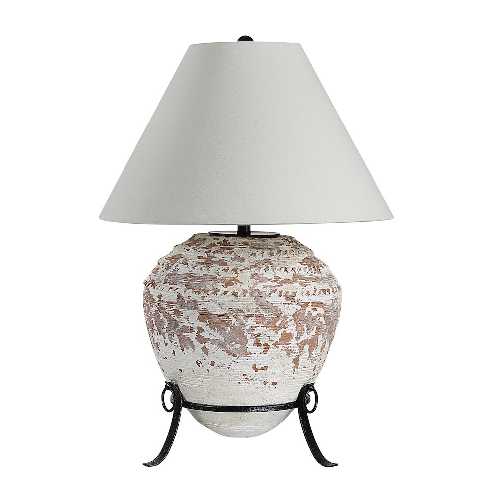 Silis 29.5" Height Table Lamps, Textured Ceramic (Off White And Brown). Picture 3