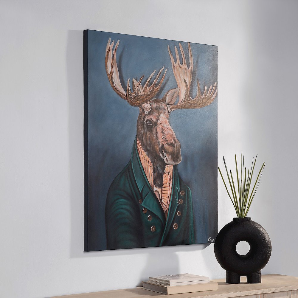 Leandre 36" Wide Canvas Art, Blue. Picture 2