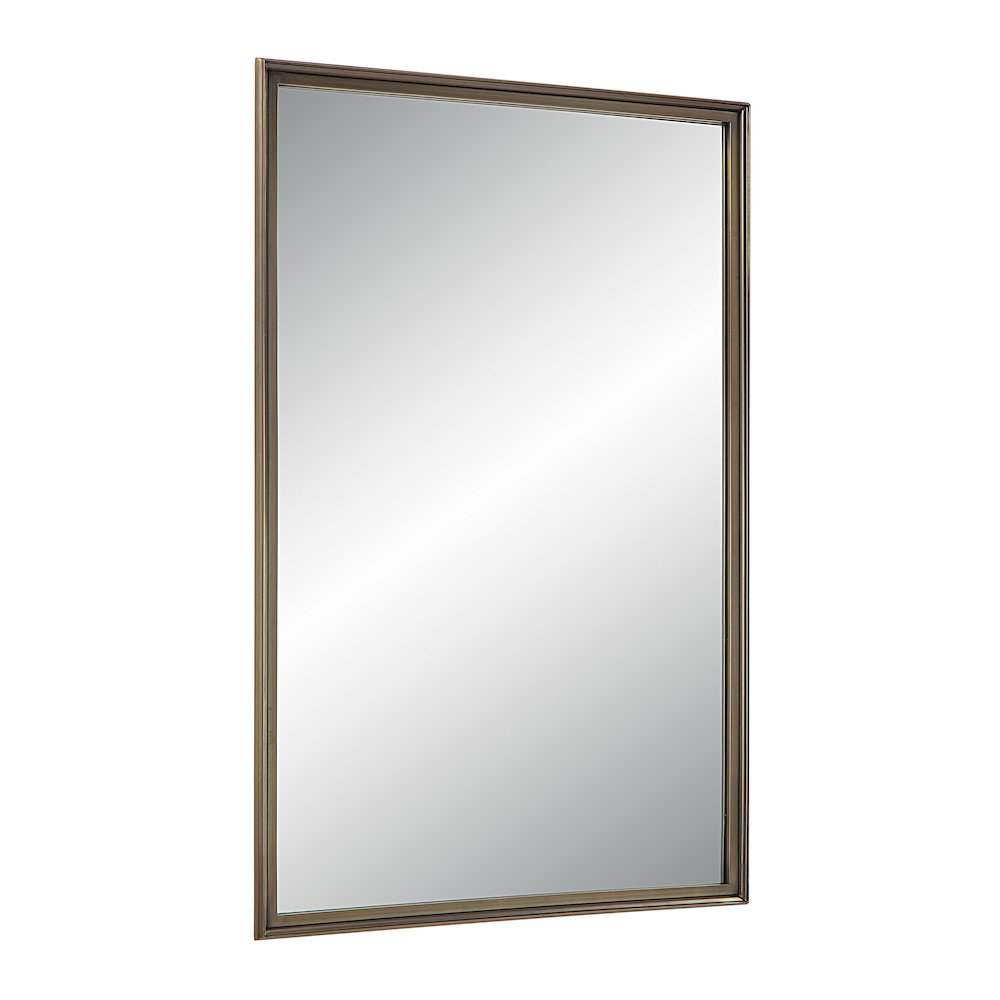 Sandcastle 36" Tall Rectangular Mirror, Antique Brushed Brass. Picture 3