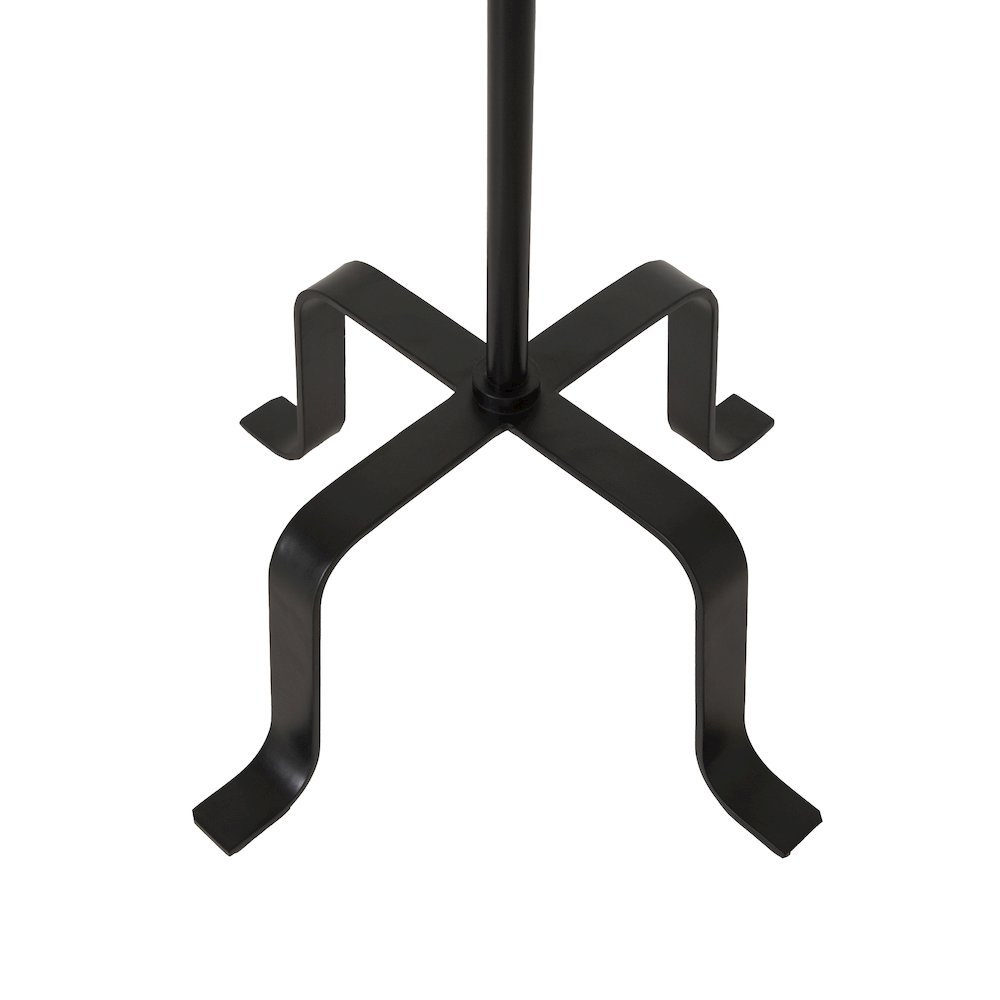 Ruslur 62.75" Tall Matte Black Floor Lamp with Tapered Linen Shade. Picture 6