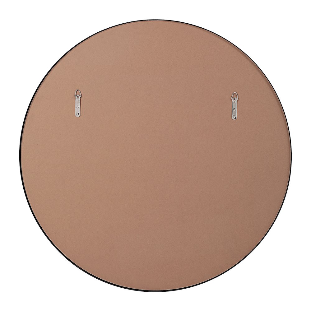 Namur 36" Tall Round Mirror, Matte Black. Picture 4