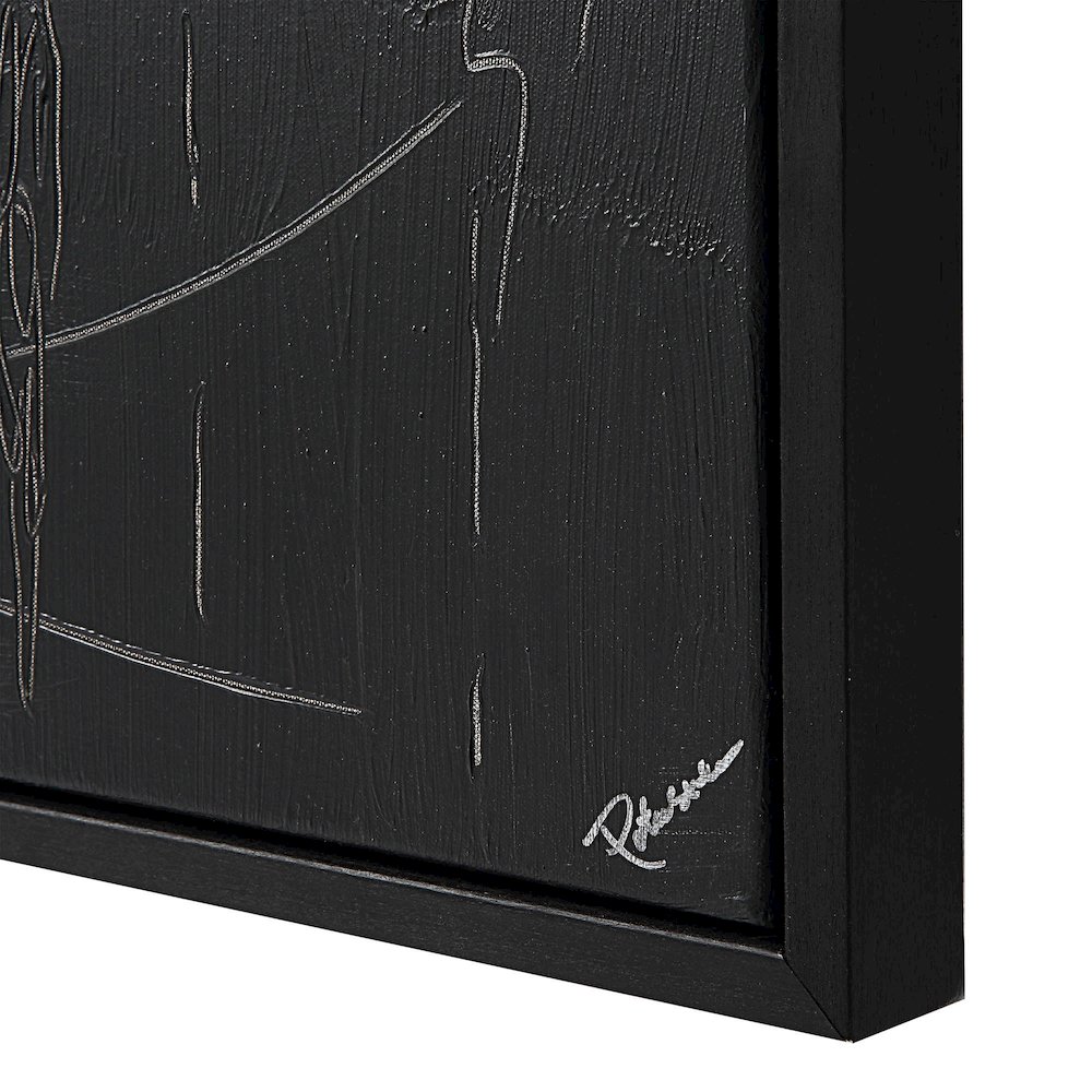 Haiku 40" Wide Canvas Art, Black. Picture 5