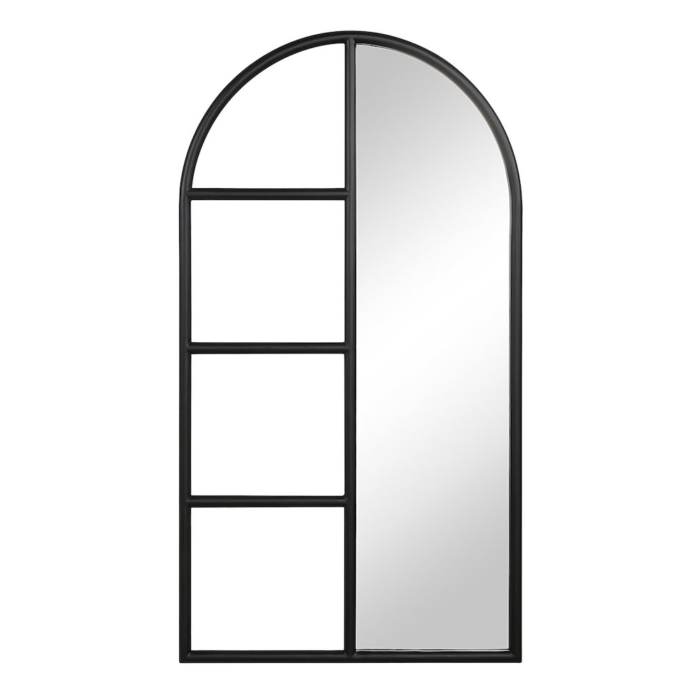 Trellis 69.75" H x 38" W Wall Mirror, Black. Picture 1