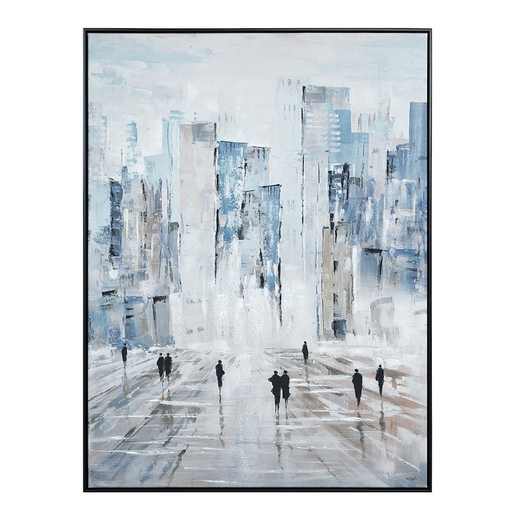 Lyle 48" H x 36" W Canvas Art, Blue. Picture 1