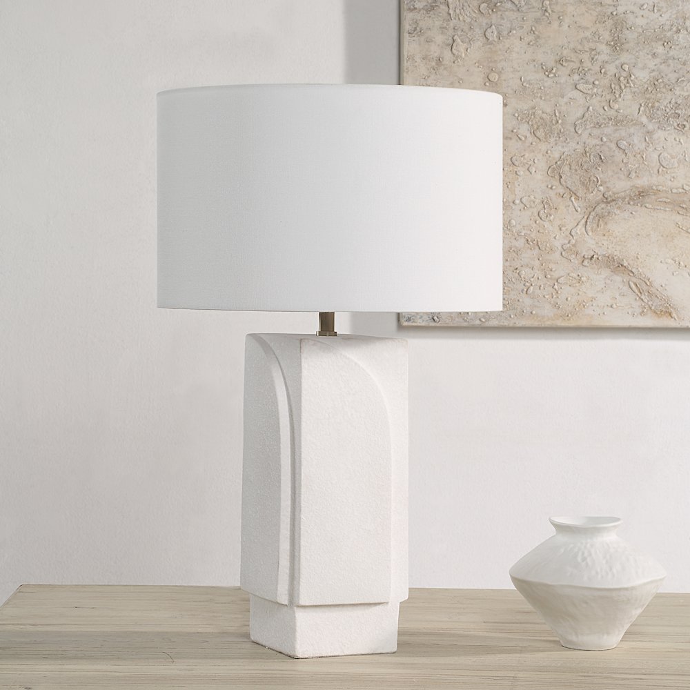 Scavo Table Lamp In White Color. Picture 2