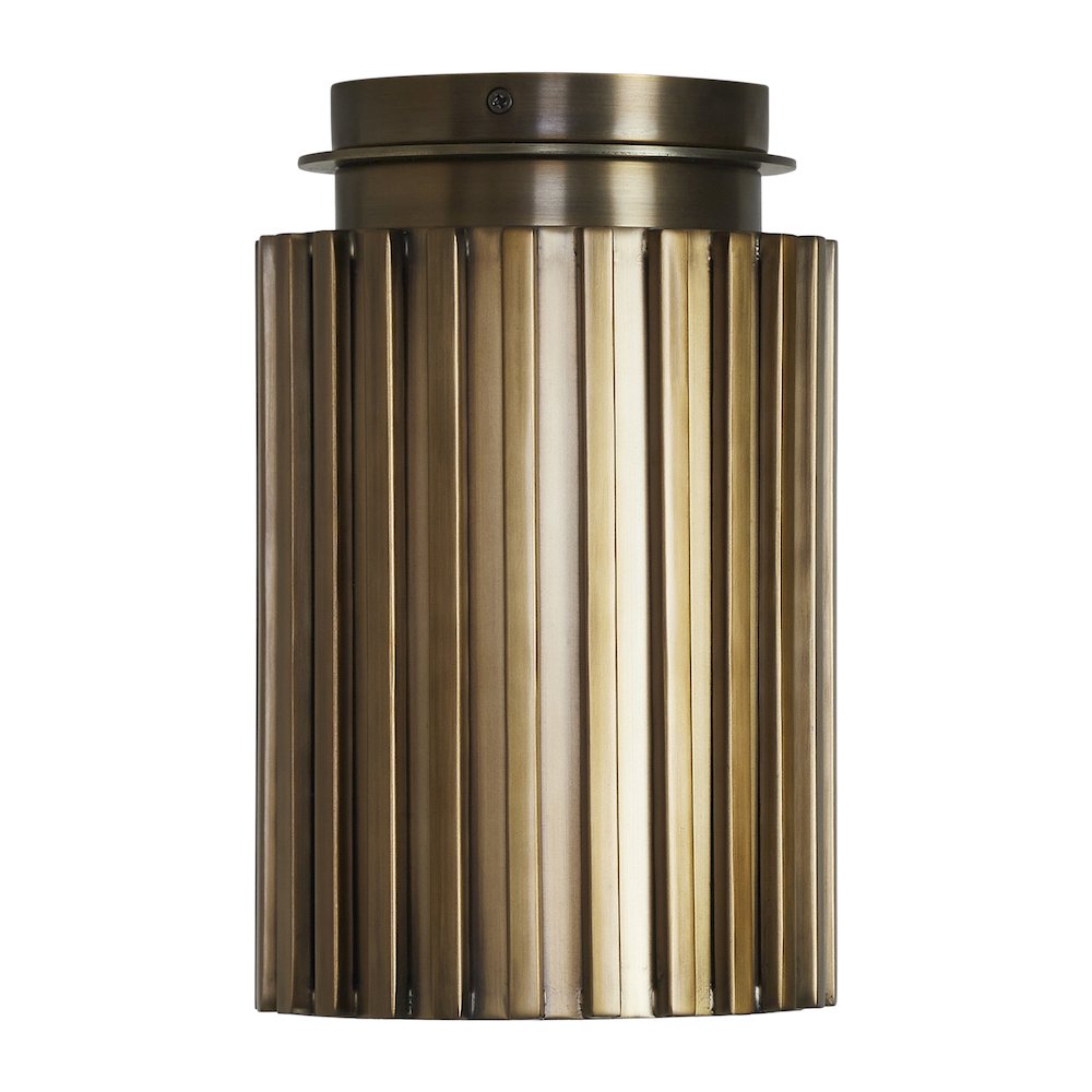 Fenice 7" 1-Light Flush Mount, Dark Antique Brushed Brass. Picture 1