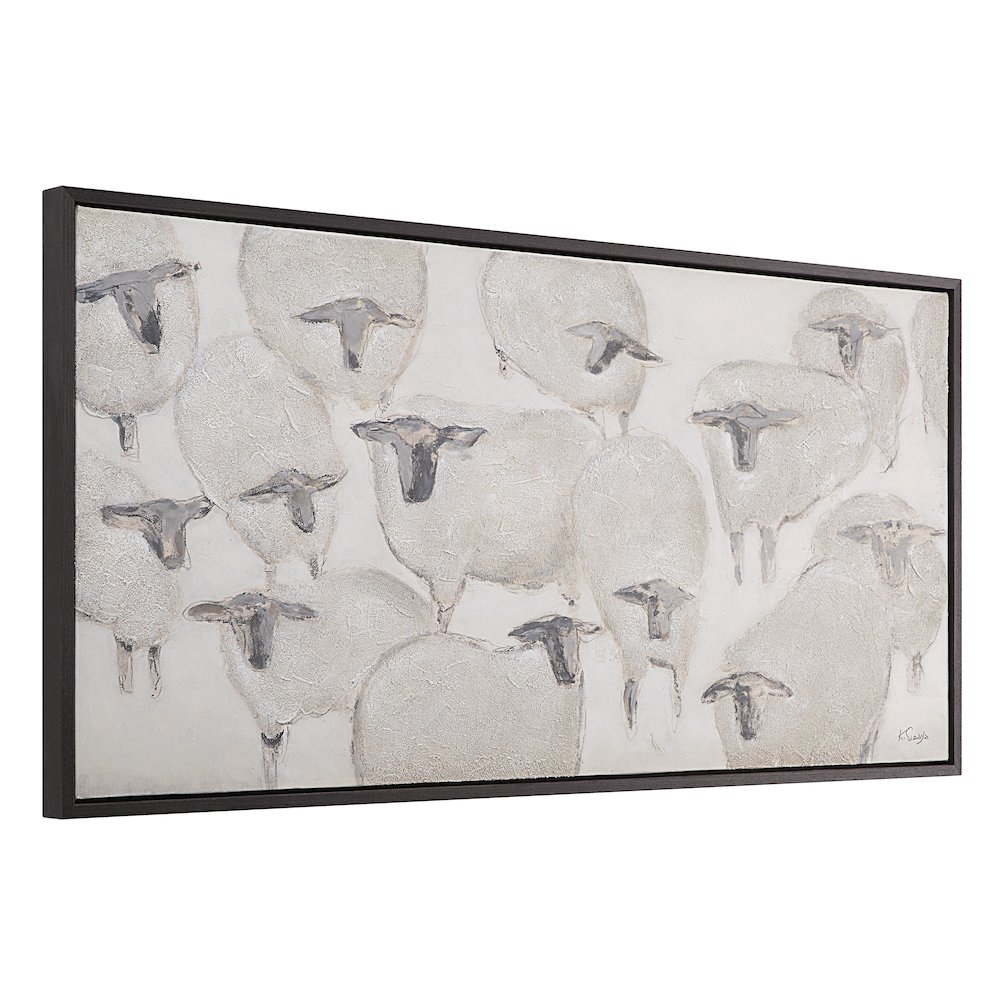 Shah 60" Wide Canvas Art With Wood Frame, Dark Grey. Picture 3