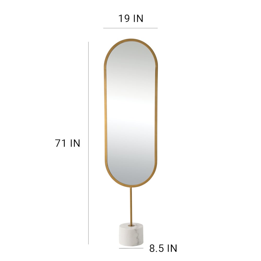 Taio 19 inches x 70 inchesOval Antique Brass Framed Mirror. Picture 7