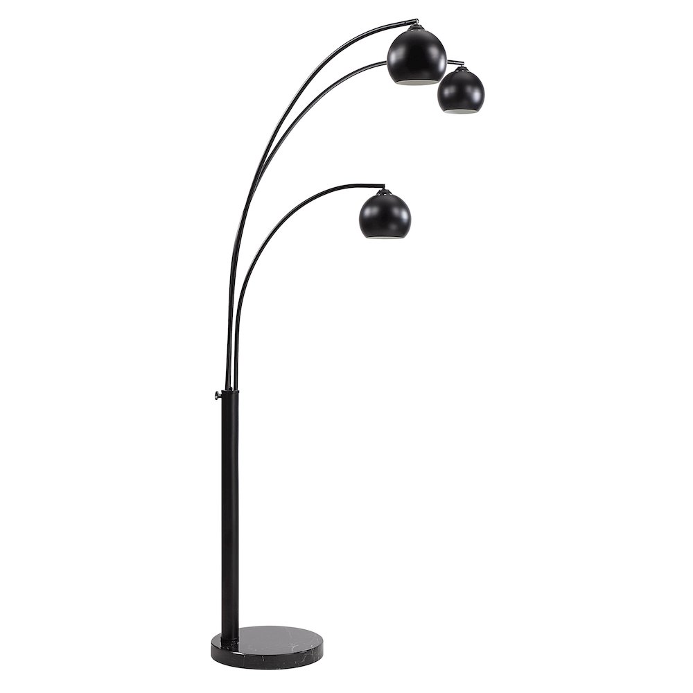 Folia 87" Tall Matte Black Floor Lamp With Dome Iron Shade. Picture 3