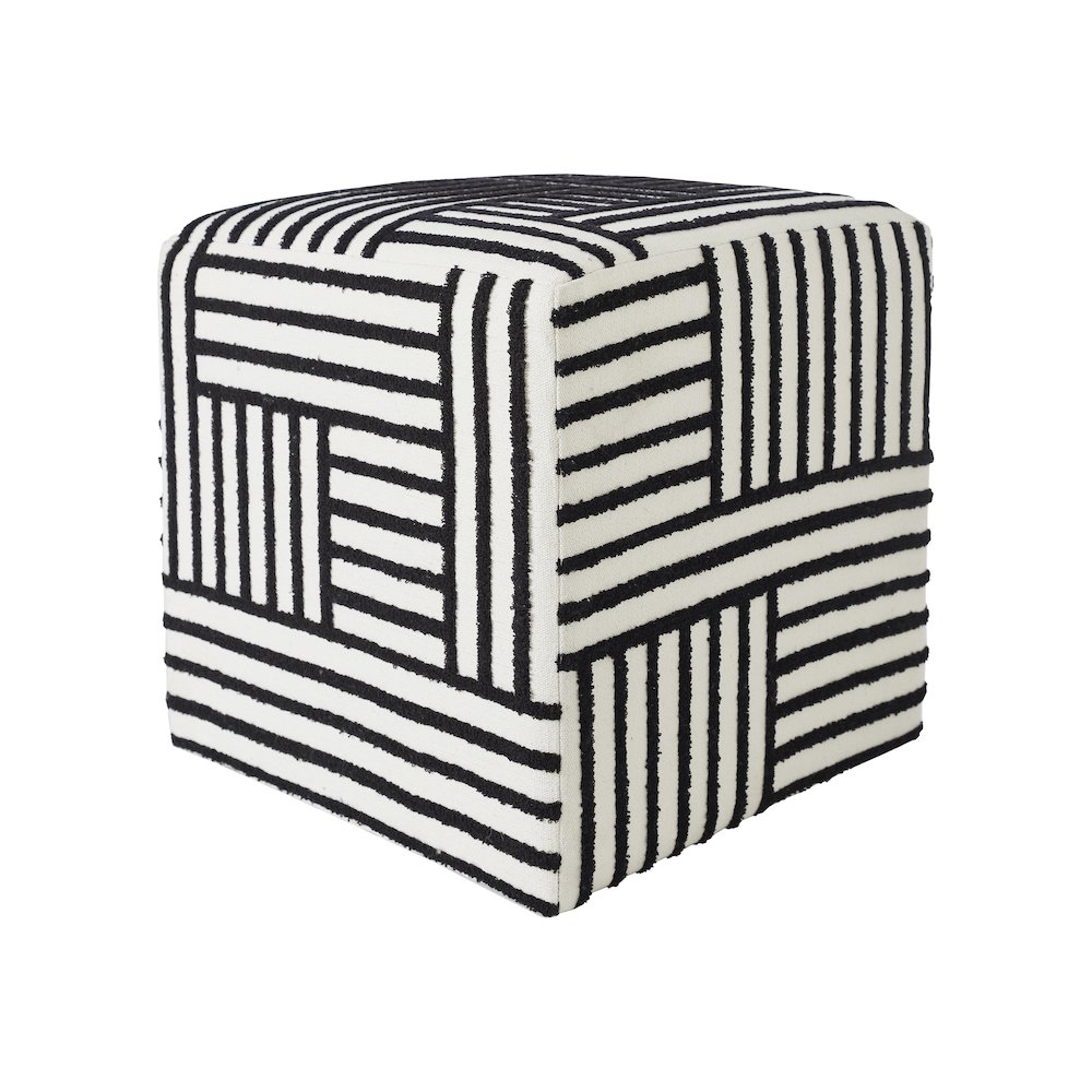 Monti Cube Ottoman In White Color. Picture 3