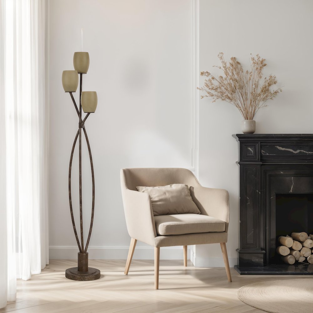 Soan 65.0" Height Floor Lamps, Copper Bronze With Gold. Picture 2