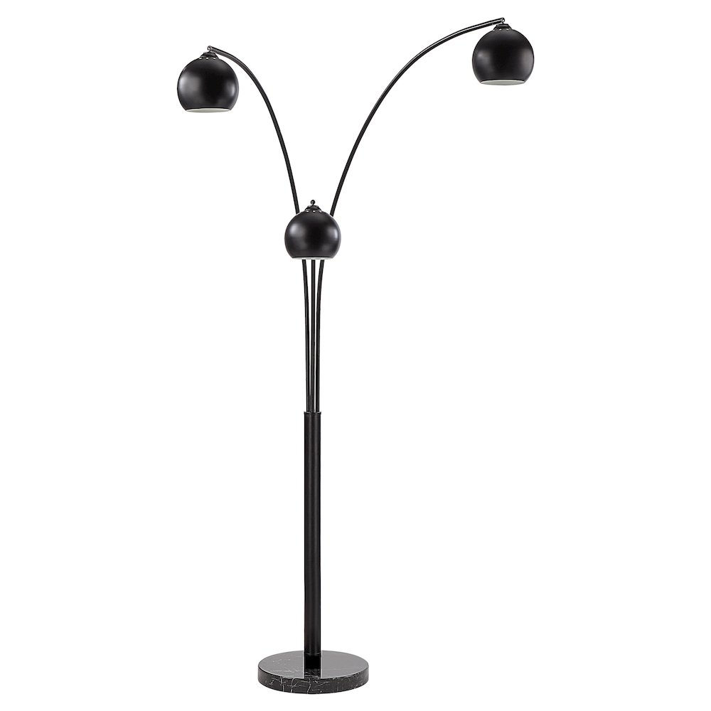 Folia 87" Tall Matte Black Floor Lamp With Dome Iron Shade. Picture 5