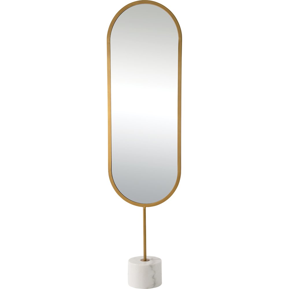 Taio 19 inches x 70 inchesOval Antique Brass Framed Mirror. Picture 1