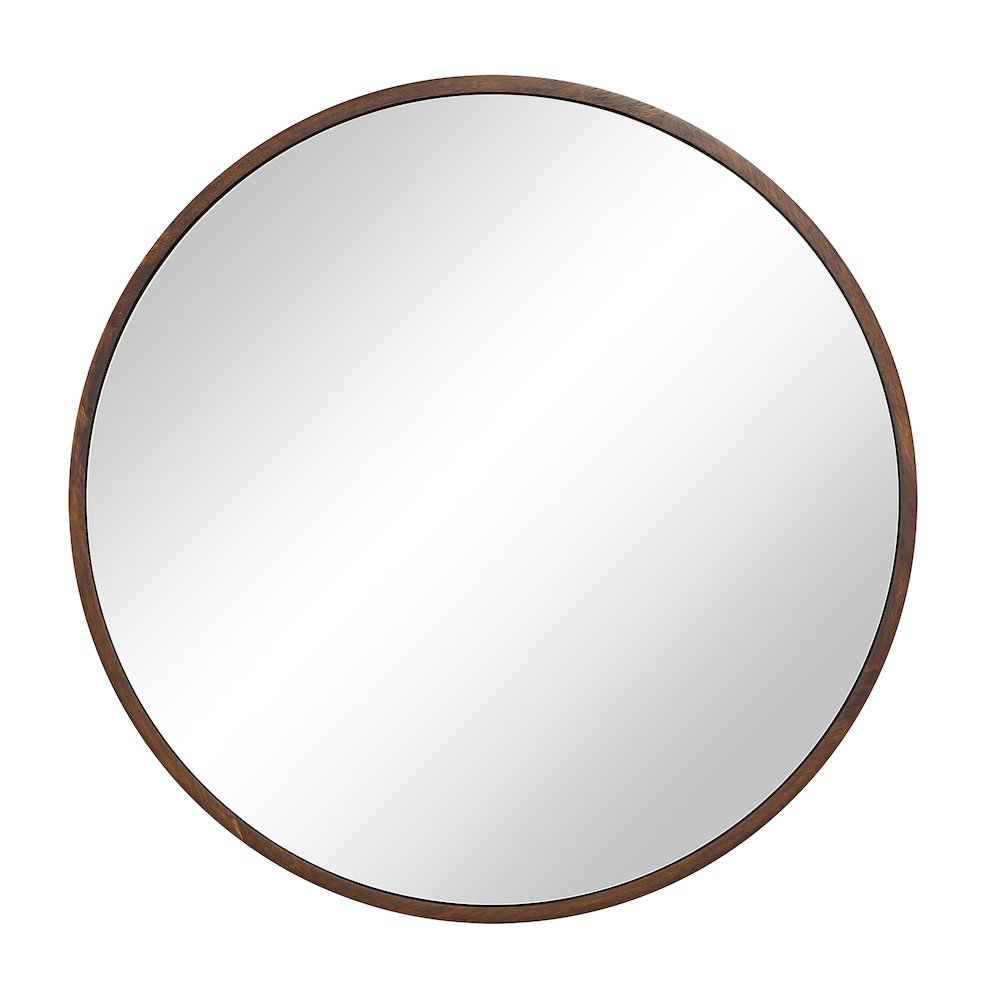Modi 30" H x 30" W Wall Mirror, Brown. Picture 1