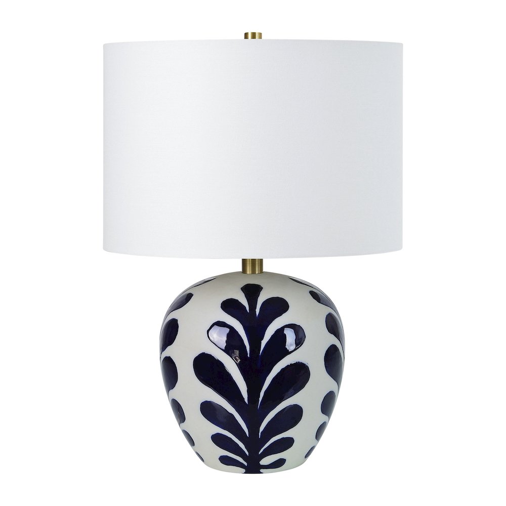 Darina 19.25" Length Table Lamp, Off-White and Navy. Picture 1