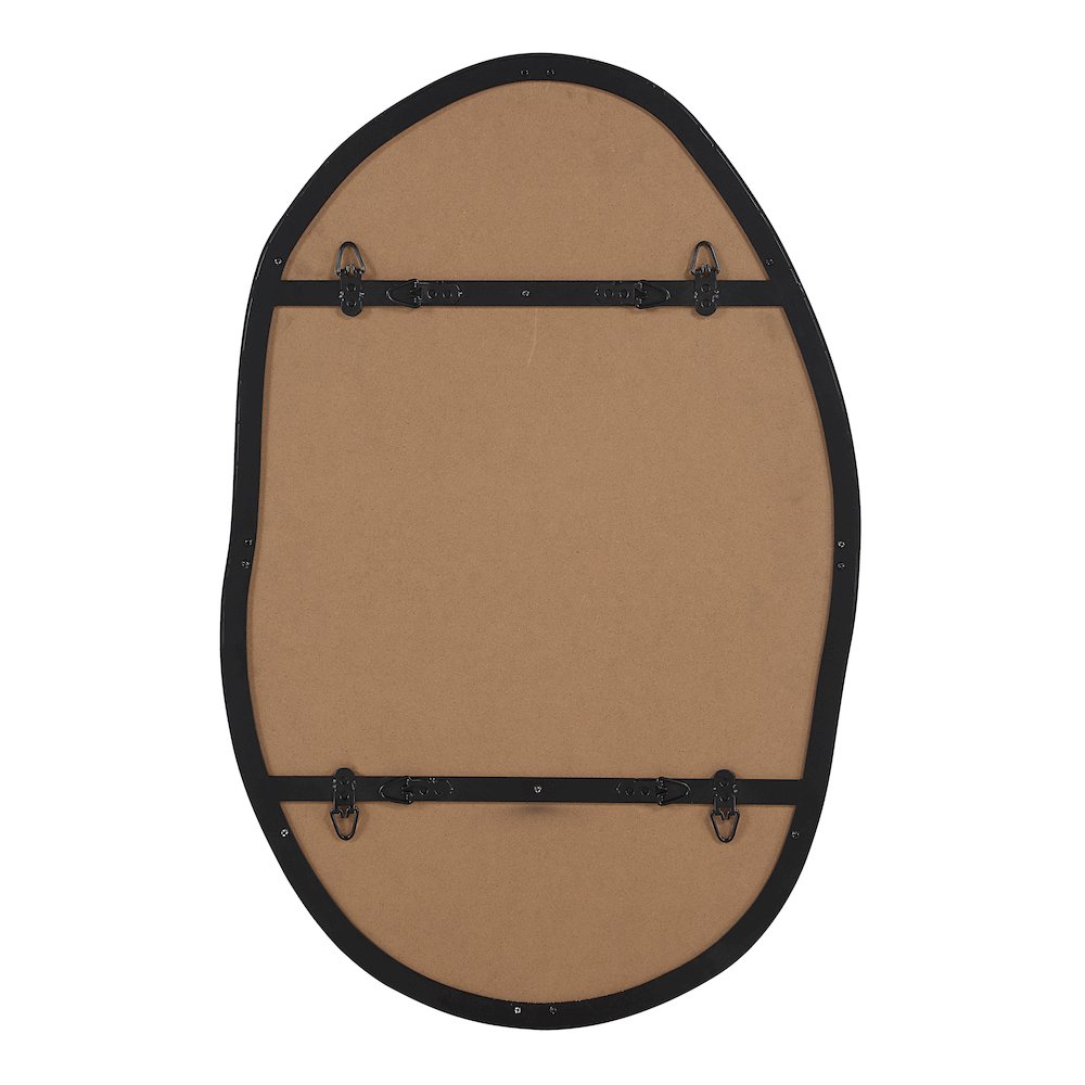 Messini 30" H x 20" W Wall Mirror, Black. Picture 4