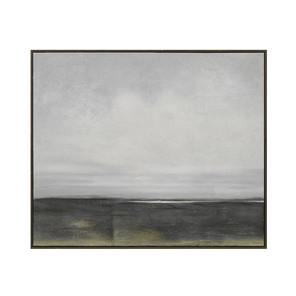 Cielo 60" Wide Canvas Art with Wood Frame, Black Oak. Picture 1