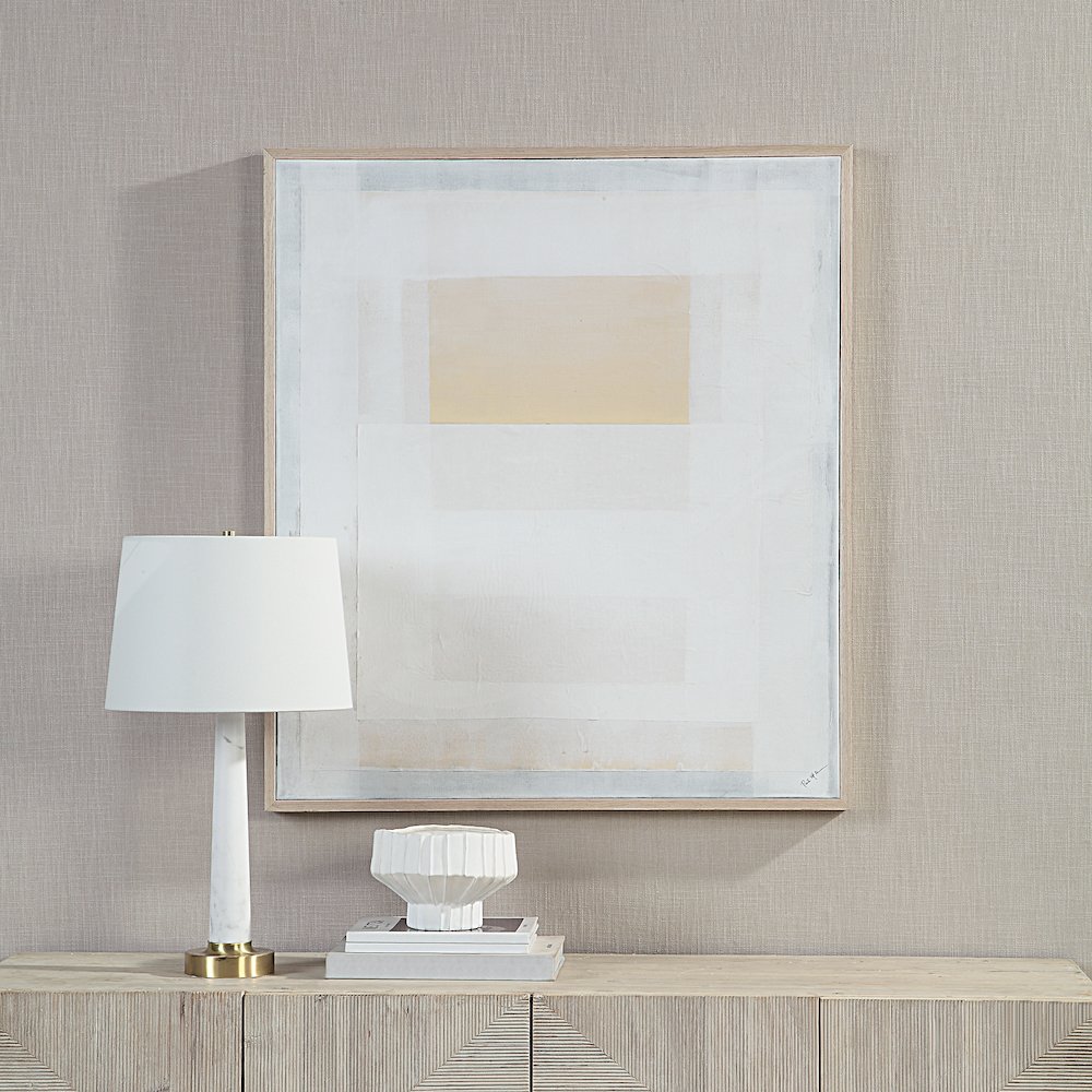 Morgen 35" Wide Canvas Art With Wood Frame, Cream. Picture 2