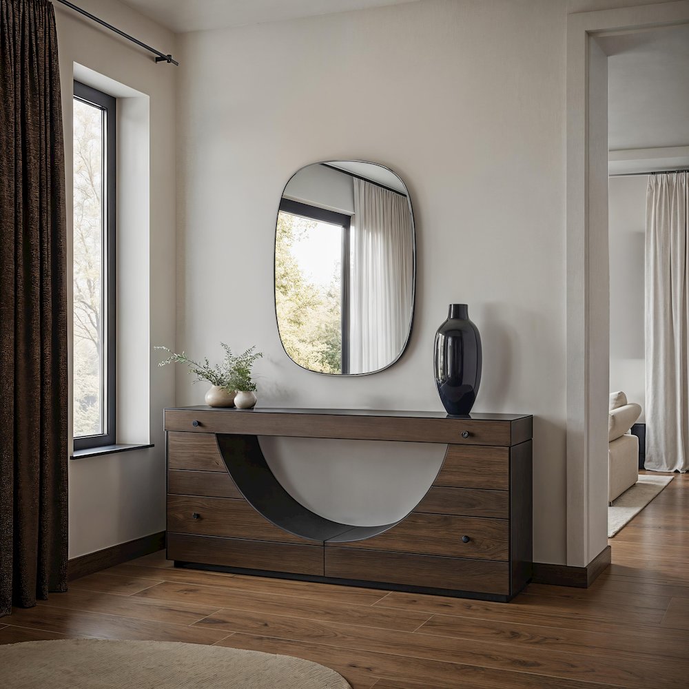 Talco 36" H x 24" W Wall Mirror, Silver. Picture 2
