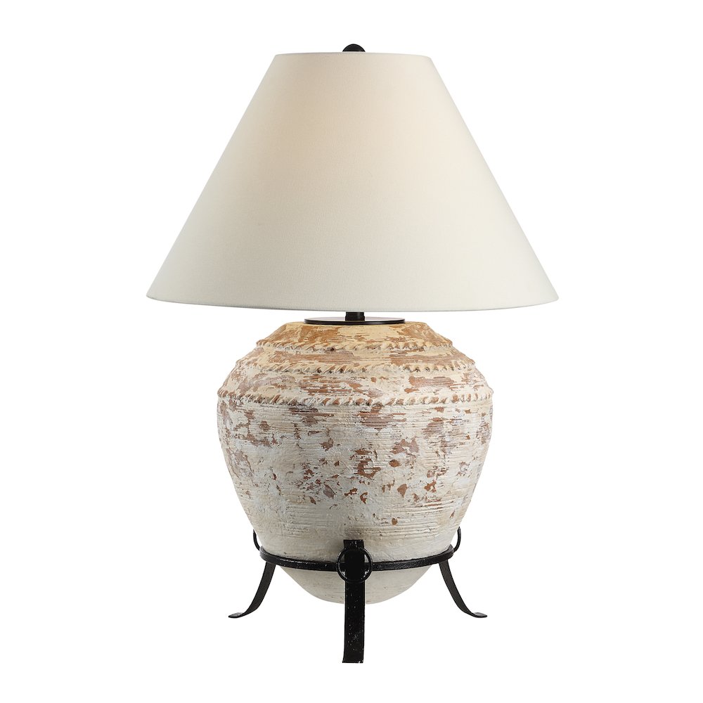 Silis 29.5" Height Table Lamps, Textured Ceramic (Off White And Brown). Picture 7