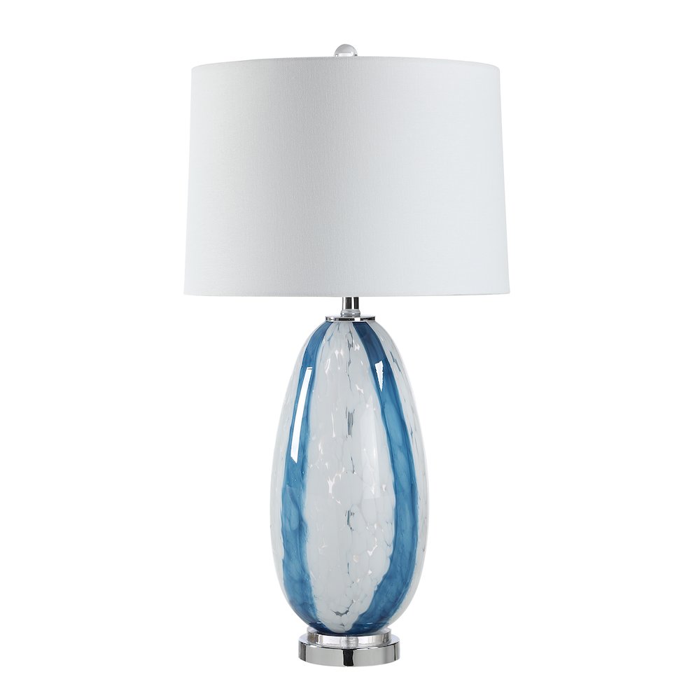 Solis 27.75" Height Table Lamps, Clear And Blue. Picture 3