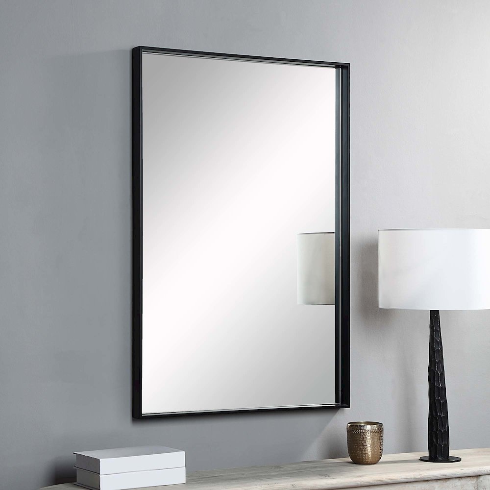 Annalise 45 x 30 Rectangular Framed Mirror. Picture 2