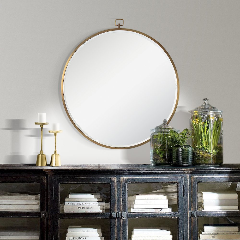 Azam 34 in. x 34 in. Round Framed Mirror. Picture 2